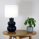 Ceramic Table Lamp Black With White Shade E14 40W Ceramic Table Lamp Black With White Shade E14 40W